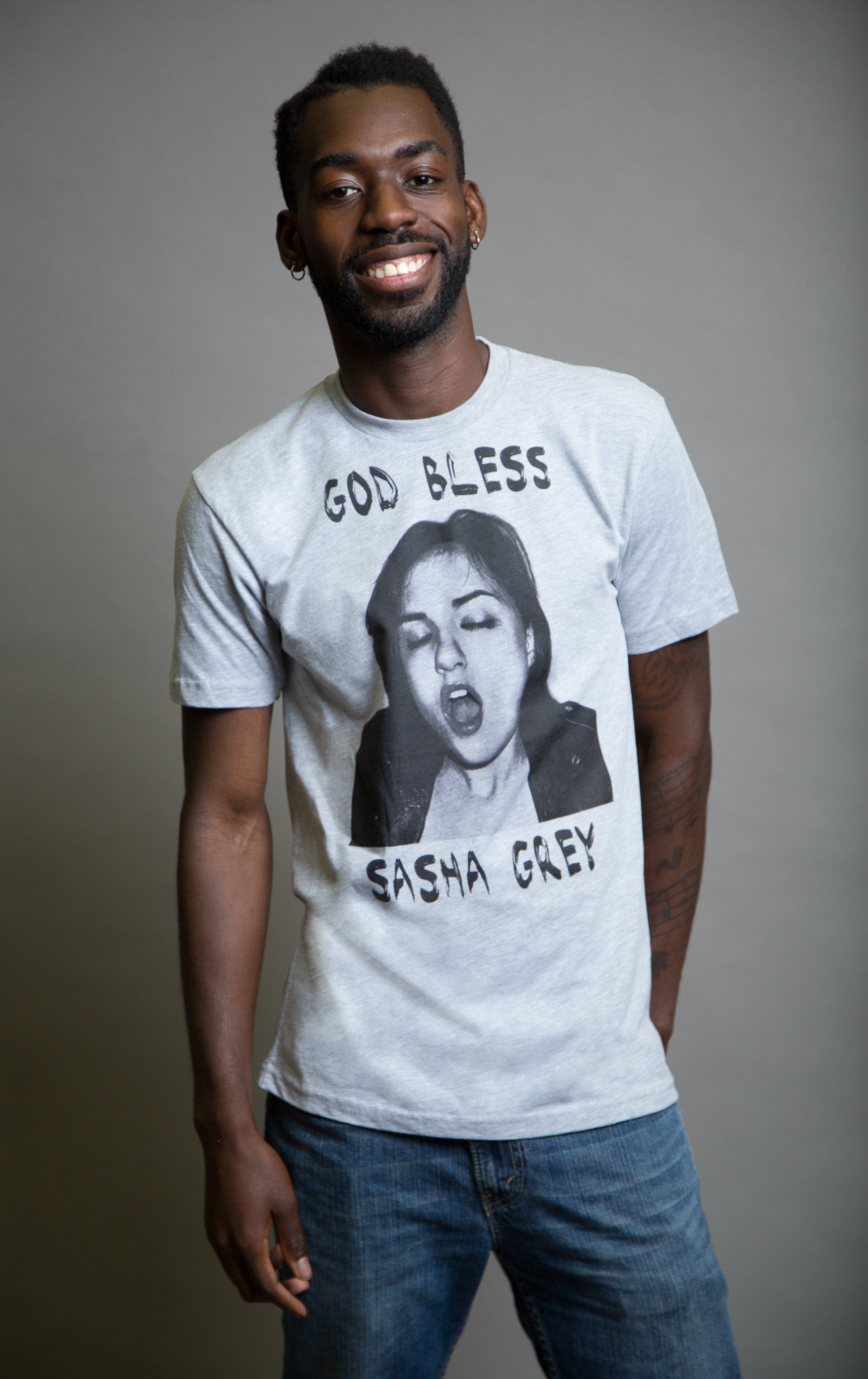 God Bless Sasha Grey Tshirt Grey, Grey God Bless Sasha Grey Tshirt , God Bless Sasha Grey, God Bless Sasha Gray, Sasha Grey Tshirt, Sasha Grey Collection