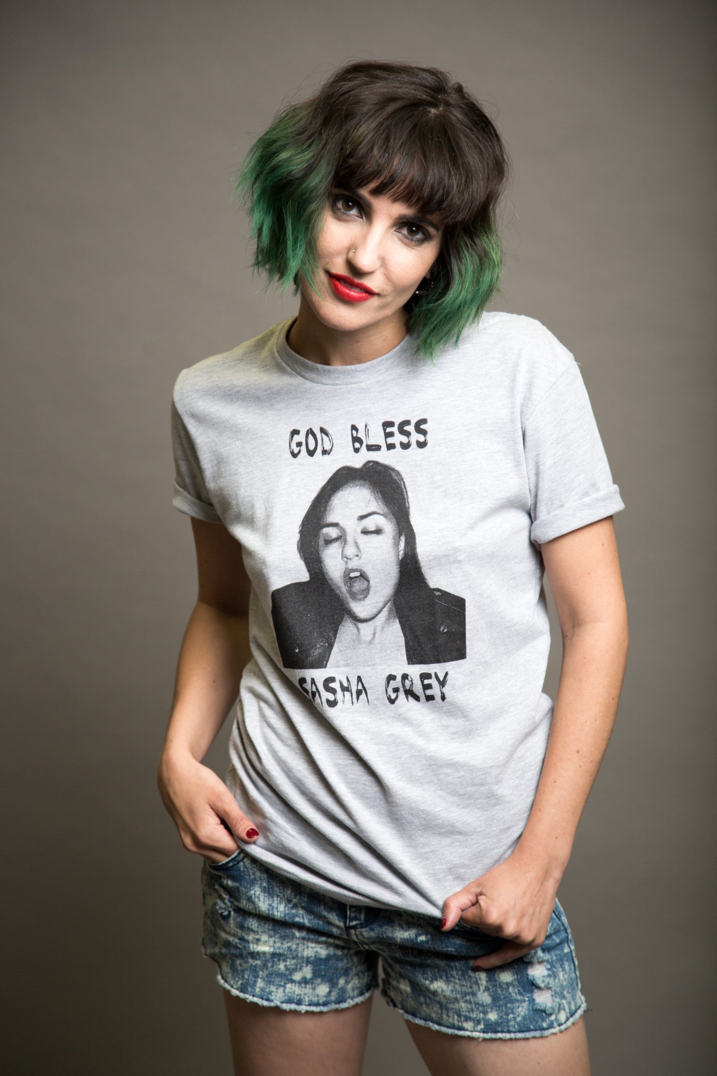 God Bless Sasha Grey Tshirt Grey, Grey God Bless Sasha Grey Tshirt , God Bless Sasha Grey, God Bless Sasha Gray, Sasha Grey Tshirt, Sasha Grey Collection