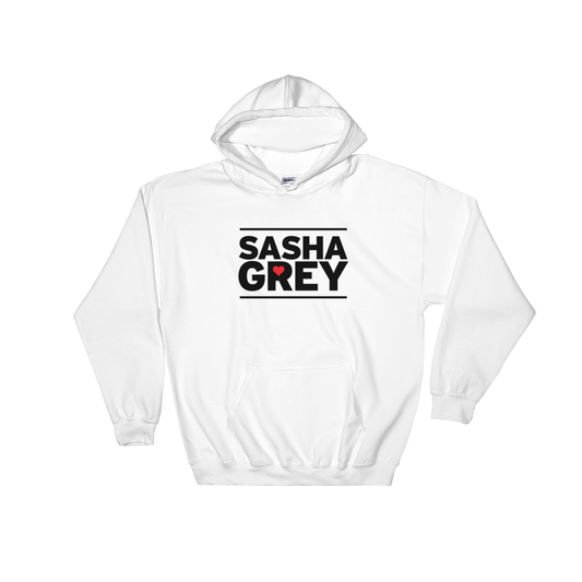 Sasha Grey Heart Hoodie White, Sasha Grey Heart Hoodie, White Sasha Grey Heart Hoodie, Sasha Grey Heart, Sasha Grey Collection, Sasha Grey Hoodie, I Heart Sasha Grey