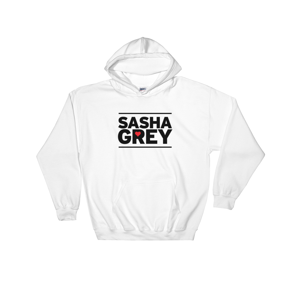 Sasha Grey Heart Hoodie White, Sasha Grey Heart Hoodie, White Sasha Grey Heart Hoodie, Sasha Grey Heart, Sasha Grey Collection, Sasha Grey Hoodie, I Heart Sasha Grey  									